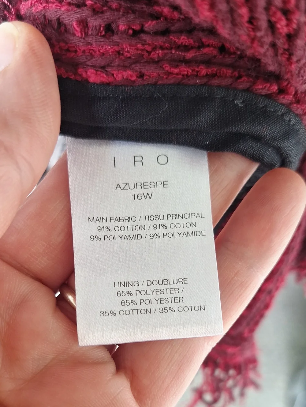 Iro Shavoni Fringe Hem Knit Cardigan Dark Red Size 40 / US 8 - Picture 10 of 10